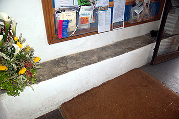 The stone bench in the south porch April 2012